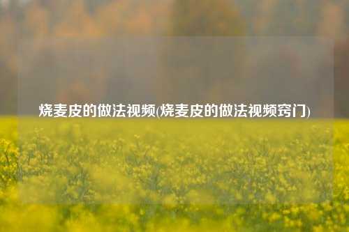 烧麦皮的做法视频(烧麦皮的做法视频窍门)