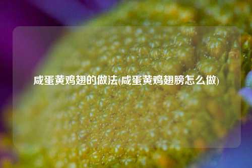 咸蛋黄鸡翅的做法(咸蛋黄鸡翅膀怎么做)